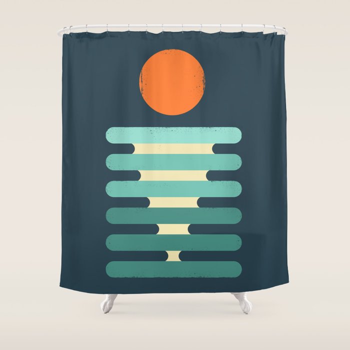 Minimalist ocean Shower Curtain Gallery Image 1