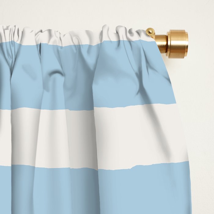 Thick Stripes Baby Blue Window Curtain Gallery Image 2