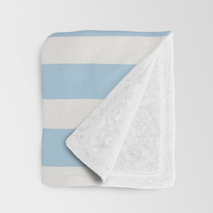 Thick Stripes Baby Blue Throw Blanket Gallery Image 3