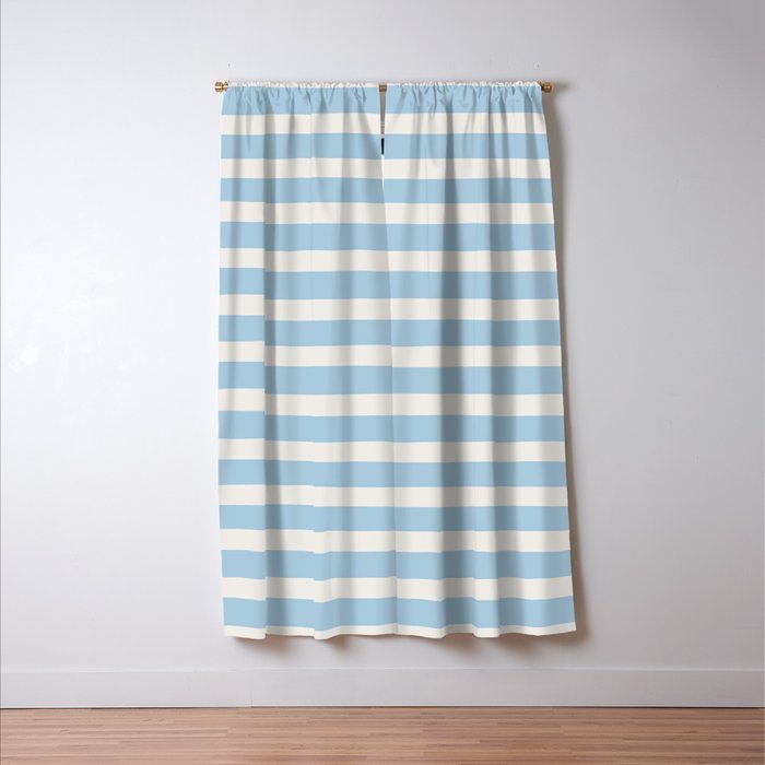 Thick Stripes Baby Blue Window Curtain Gallery Image 3