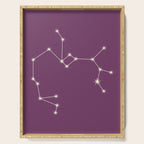 Sagittarius Zodiac Star Constellation Line Art Mauve Purple Serving Tray Gallery Image 1