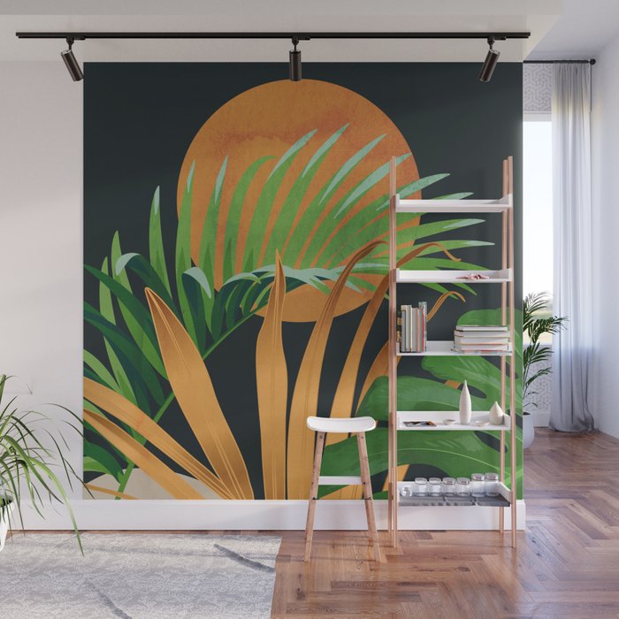 Tropical Night Garden 2 Wall Mural Gallery Image 1