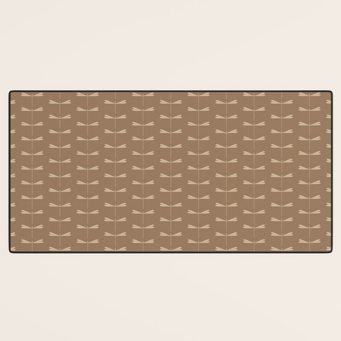 Dragonfly Pattern XI Earthy Beige Desk Mat Gallery Image 3