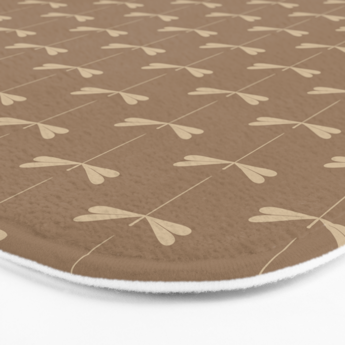 Dragonfly Pattern XI Earthy Beige Bath Mat Gallery Image 3