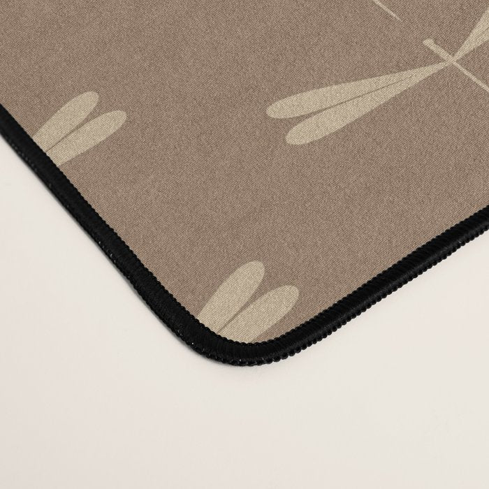 Dragonfly Pattern XI Earthy Beige Desk Mat Gallery Image 4