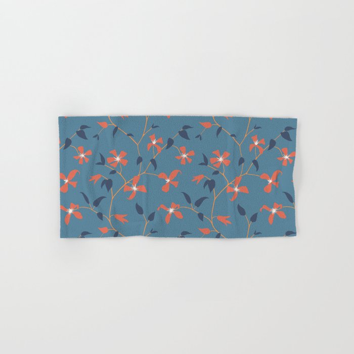 Floral Clematis Vine - Indigo Sunset Bath Towel Gallery Image 1