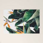Paradise Bird, Nature Botanical Plant Floral, Tropical Garden Watercolor Painting Welcome Mat Gallery Image 1