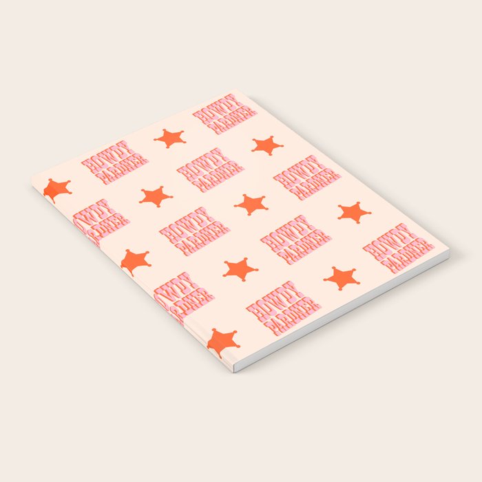 Old West: Howdy Pardner (bright pink and orange saloon style letters) Notebook Gallery Image 2