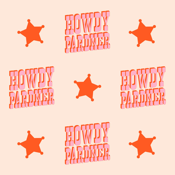 Old West: Howdy Pardner (bright pink and orange saloon style letters) Coffee Mug Gallery Image 2