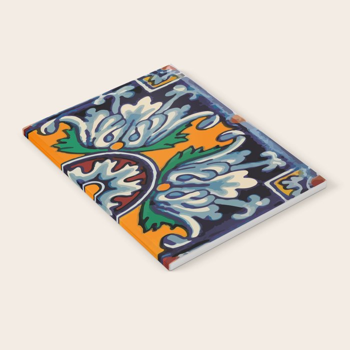 Mandala mexican talavera tile ceramic mosaic Notebook Gallery Image 2