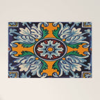 Mandala mexican talavera tile ceramic mosaic Welcome Mat Gallery Image 1