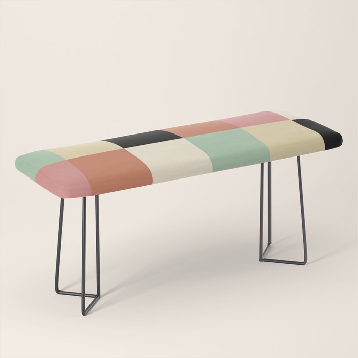 Bold Retro Checks Pattern - Large XXXIV Bench Gallery Image 1