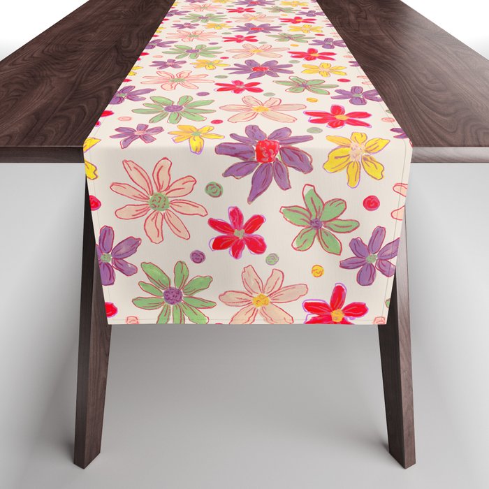 Retro Daisies & Dots Table Runner Gallery Image 1