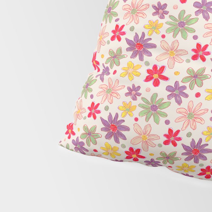 Retro Daisies & Dots Pillow Sham Gallery Image 4