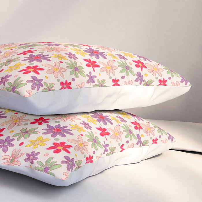 Retro Daisies & Dots Pillow Sham Gallery Image 3