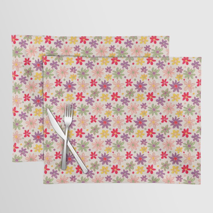 Retro Daisies & Dots Placemat Gallery Image 1