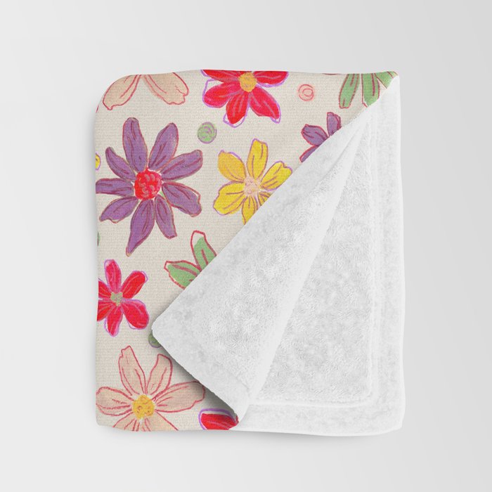 Retro Daisies & Dots Throw Blanket Gallery Image 3