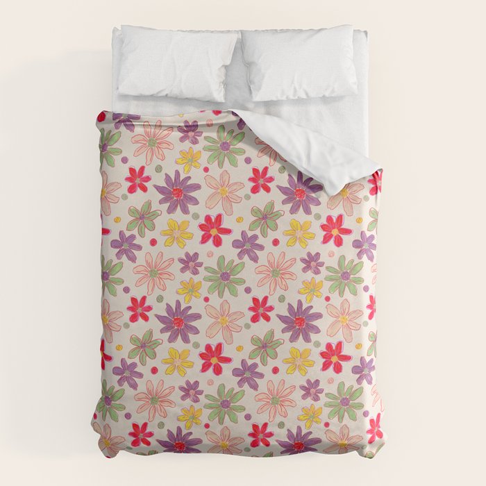 Retro Daisies & Dots Duvet Cover Gallery Image 6