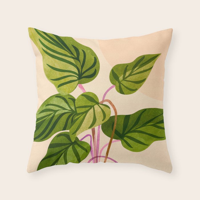 Thriving In The Sun - Cute Botanical Painting Throw Pillow Gallery Image 6