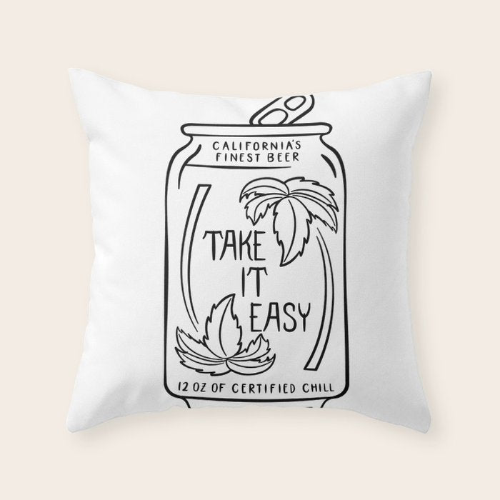 TAKE IT EASY BEER Throw Pillow Gallery Image 1