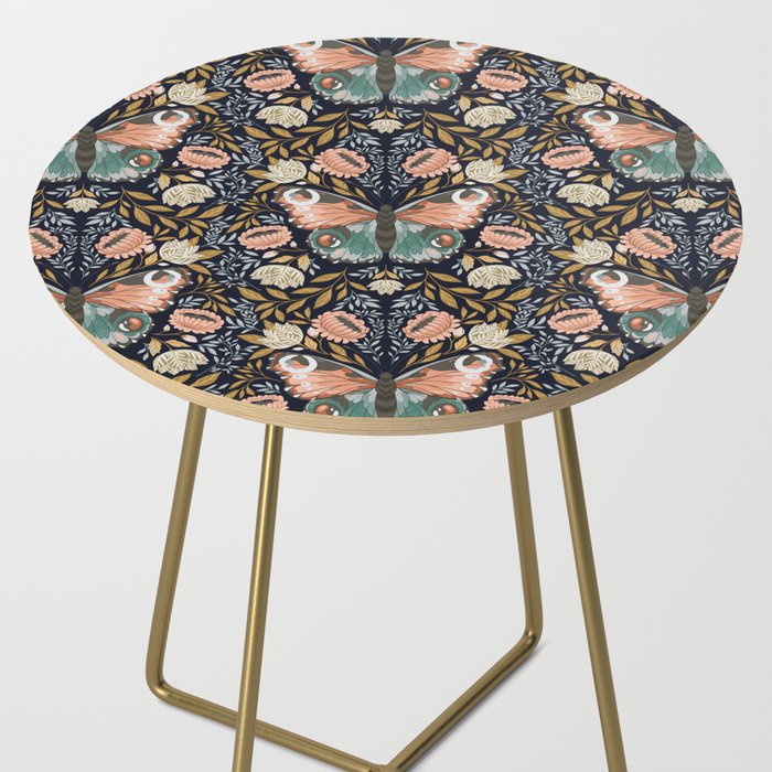 William Morris Inspired Butterfly Pattern - Midnight Garden Side Table Gallery Image 2