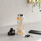 YOUR HEALTH IS YOUR WEALTH with Liquid retro abstract pattern in orange and blue Water Bottle Gallery Image 4