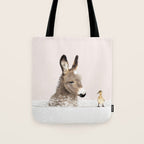 Baby Donkey in a Bathtub, Donkey Taking a Bath, Donkey Bathing, Bathtub Animal Art Print By Synplus Tote Bag Gallery Image 1