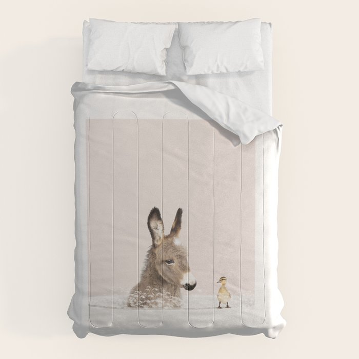 Baby Donkey in a Bathtub, Donkey Taking a Bath, Donkey Bathing, Bathtub Animal Art Print By Synplus Comforter Gallery Image 6