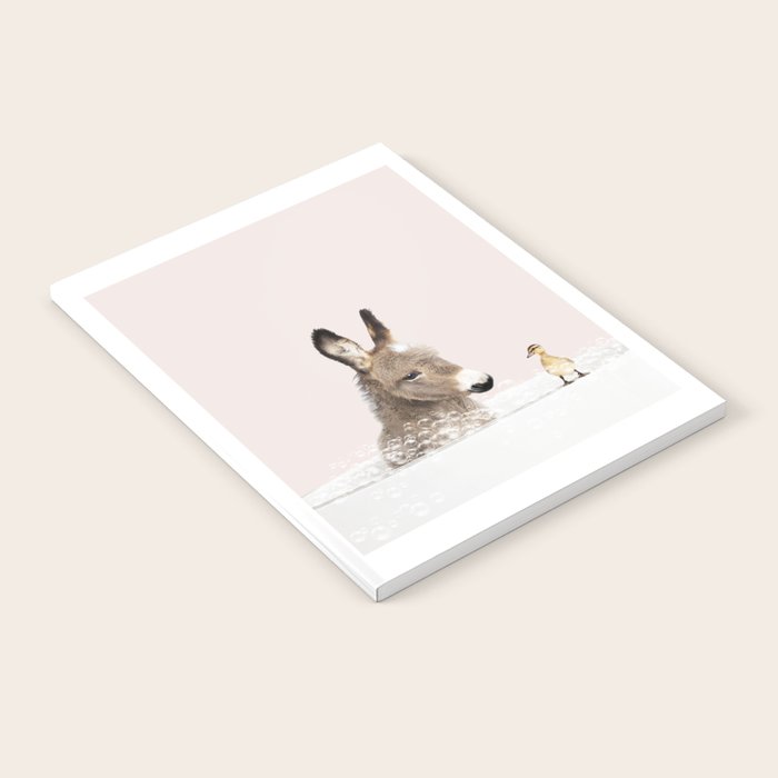 Baby Donkey in a Bathtub, Donkey Taking a Bath, Donkey Bathing, Bathtub Animal Art Print By Synplus Notebook Gallery Image 1