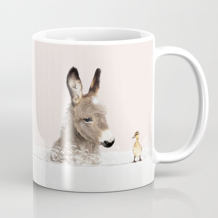 Baby Donkey in a Bathtub, Donkey Taking a Bath, Donkey Bathing, Bathtub Animal Art Print By Synplus Coffee Mug Gallery Image 1