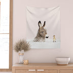 Baby Donkey in a Bathtub, Donkey Taking a Bath, Donkey Bathing, Bathtub Animal Art Print By Synplus Wall Tapestry Gallery Image 2