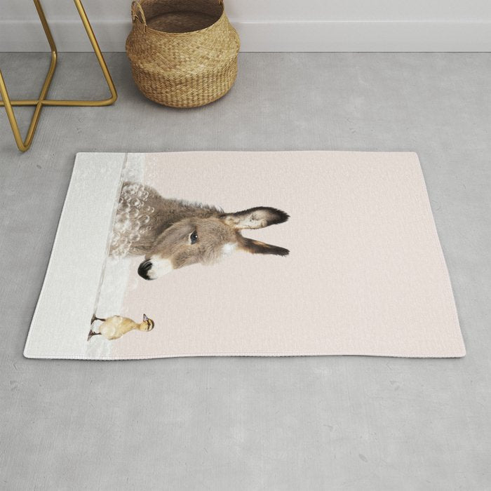 Baby Donkey in a Bathtub, Donkey Taking a Bath, Donkey Bathing, Bathtub Animal Art Print By Synplus Rug Gallery Image 1