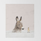 Baby Donkey in a Bathtub, Donkey Taking a Bath, Donkey Bathing, Bathtub Animal Art Print By Synplus Throw Blanket Gallery Image 2