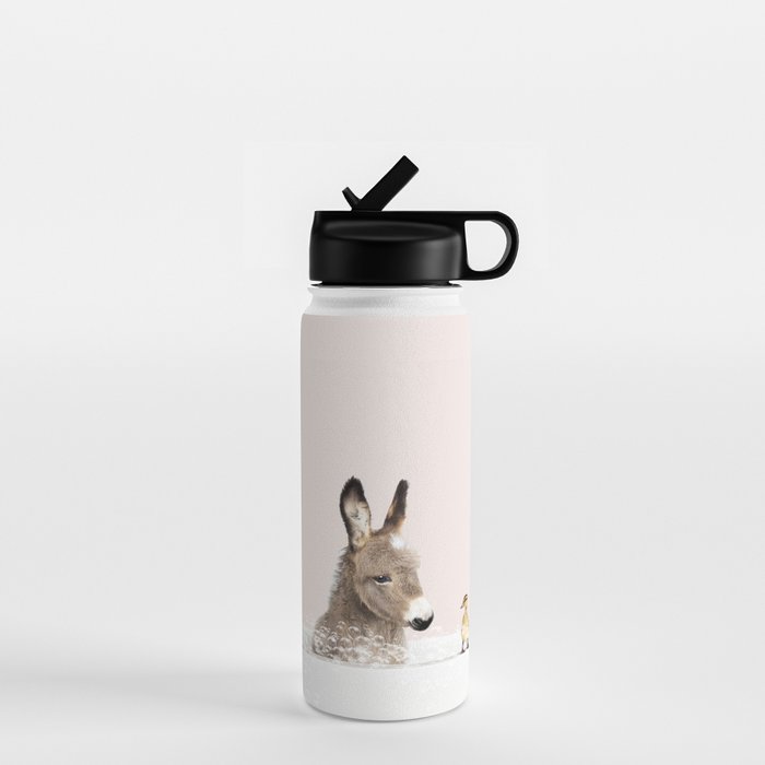Baby Donkey in a Bathtub, Donkey Taking a Bath, Donkey Bathing, Bathtub Animal Art Print By Synplus Water Bottle Gallery Image 1