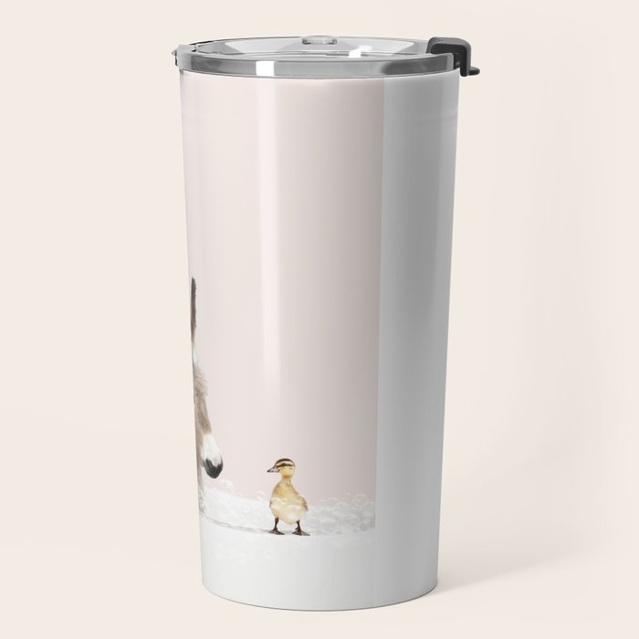 Baby Donkey in a Bathtub, Donkey Taking a Bath, Donkey Bathing, Bathtub Animal Art Print By Synplus Travel Mug Gallery Image 2