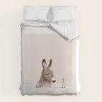 Baby Donkey in a Bathtub, Donkey Taking a Bath, Donkey Bathing, Bathtub Animal Art Print By Synplus Duvet Cover Gallery Image 6