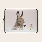 Baby Donkey in a Bathtub, Donkey Taking a Bath, Donkey Bathing, Bathtub Animal Art Print By Synplus Laptop Sleeve Gallery Image 1