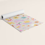 Pastel Nostalgic Doodles - Retro Teen Pattern Yoga Mat Gallery Image 2