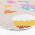 Pastel Nostalgic Doodles - Retro Teen Pattern Bath Mat Gallery Image 3