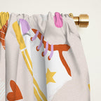 Pastel Nostalgic Doodles - Retro Teen Pattern Window Curtain Gallery Image 2