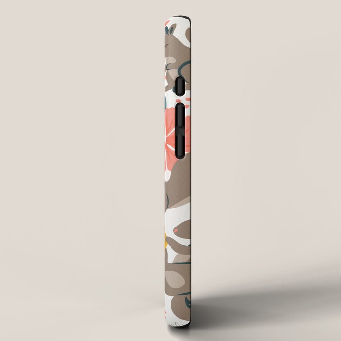 Squirrels & Blooms - Coral & Teal iPhone Case Gallery Image 2