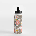 Squirrels & Blooms - Coral & Teal Water Bottle Gallery Image 2