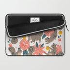 Squirrels & Blooms - Coral & Teal Laptop Sleeve Gallery Image 2