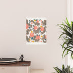 Squirrels & Blooms - Coral & Teal Poster Gallery Image 2