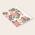 Squirrels & Blooms - Coral & Teal Notebook Gallery Image 2