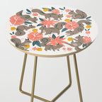 Squirrels & Blooms - Coral & Teal Side Table Gallery Image 2