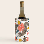 Squirrels & Blooms - Coral & Teal Wine Chiller Gallery Image 3