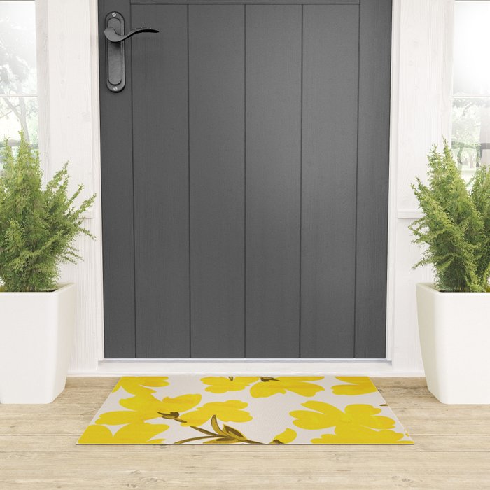 Soft Yellow Flowers Welcome Mat Gallery Image 3