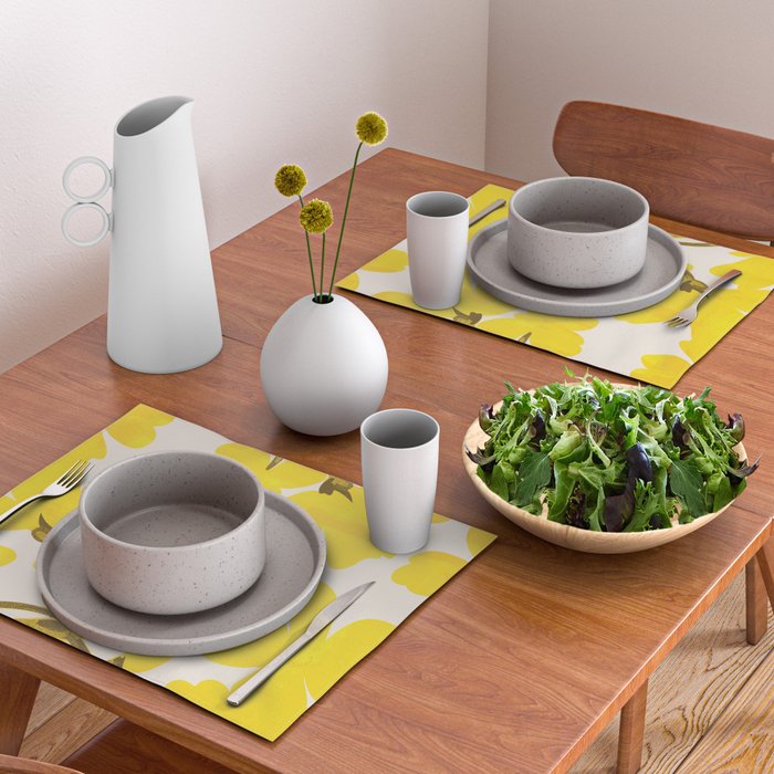 Soft Yellow Flowers Placemat Gallery Image 2