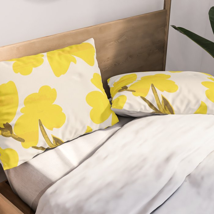 Soft Yellow Flowers Pillow Sham Gallery Image 2